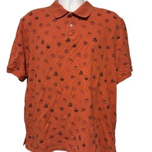 Men’s Star Wars All Over Print By Amazon Essentials Orange Polo Shirt XL